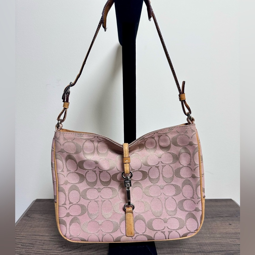 Y2K Coach Pink Signature Hamptons Hobo Bag